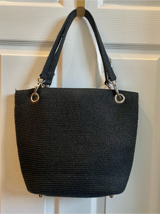Handbags - Classic Black Woven Tote Bag - Everyday Carry
